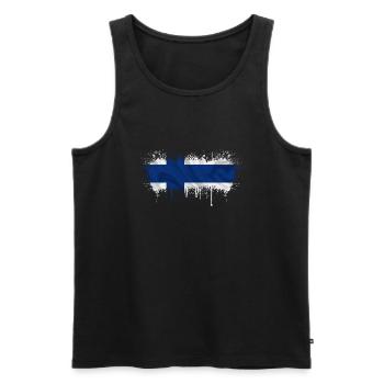 Finlande Suomi helsinki scandinavie viking fine FIN - Débardeur bio Premium Homme - noir - Devant - Michal (187cm)