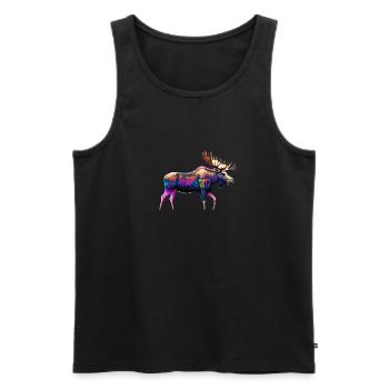 neon moose - Men's Premium Organic Tank Top - black - Front - Michal (187cm)
