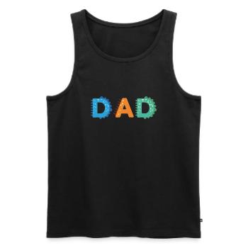 Dad of the Birthday Monster 1st Birthday Family - Men's Premium Organic Tank Top - black - Front - AI Model Male 178 light (178cm)