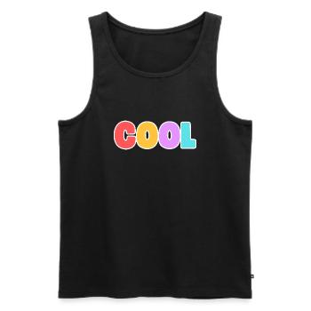 COOL! Buntes, personalisierbares Design - Männer Premium Bio Tank Top - Schwarz - Vorne - Michal (187cm)
