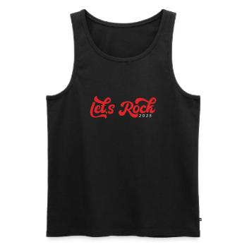 Let's Rock 2025, Vintage New Year Tee - Men's Premium Organic Tank Top - black - Front - Michal (187cm)