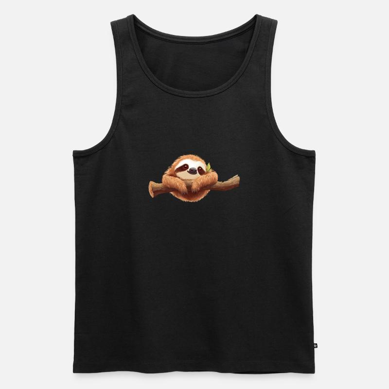 Cute Sloth - Männer Premium Bio Tank Top - Schwarz