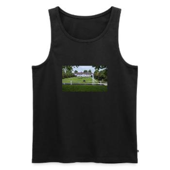 Stadtbibliothek Kempten im Allgäu - Männer Premium Bio Tank Top - Schwarz - Vorne - Michal (187cm)