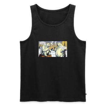 Christmas Polar Bears North Pole Smoking Cigarette - Men's Premium Organic Tank Top - black - Front - AI Model Male 178 light (178cm)