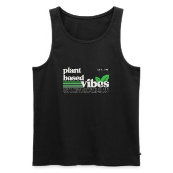Plant Based Vibes (Vegetarian/Vegan) - Men's Premium Organic Tank Top - black - Front - Michal (187cm)
