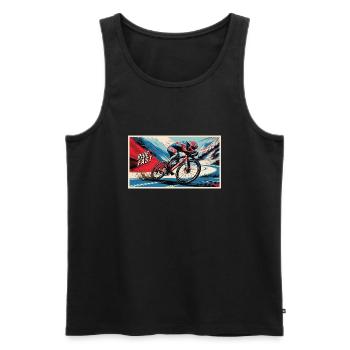 Fahrrad - Männer Premium Bio Tank Top - Schwarz - Vorne - Michal (187cm)