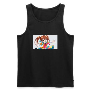 Ein niedliches manga maedchen - Männer Premium Bio Tank Top - Schwarz - Vorne - AI Model Male 178 light (178cm)