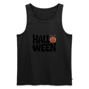 Halloween - Cool Spooky Logo - Men's Premium Organic Tank Top - black - Front - Michal (187cm)