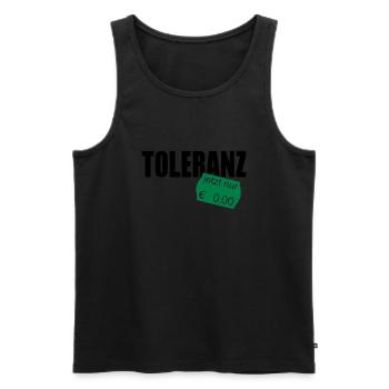 toleranz - Männer Premium Bio Tank Top - Schwarz - Vorne - Michal (187cm)