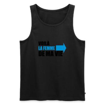 voilà la femme de ma vie - Débardeur bio Premium Homme - noir - Devant - Michal (187cm)