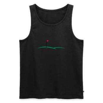 golf hole 3c - Men's Premium Organic Tank Top - black - Front - AI Model Male 178 light (178cm)