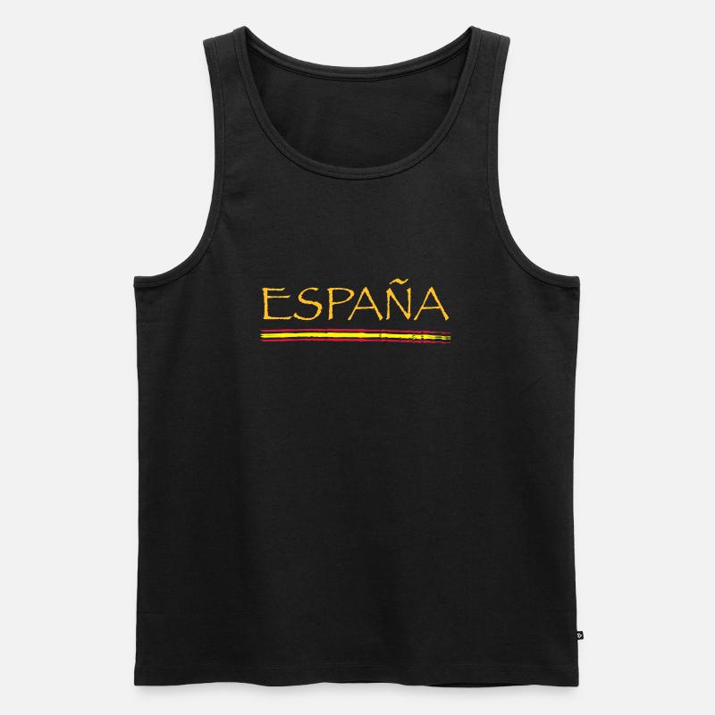 España - Männer Premium Bio Tank Top - Schwarz