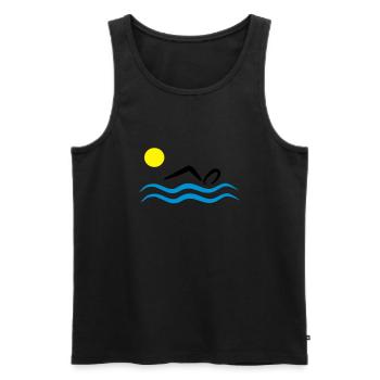 natation - Débardeur bio Premium Homme - noir - Devant - AI Model Male 178 light (178cm)