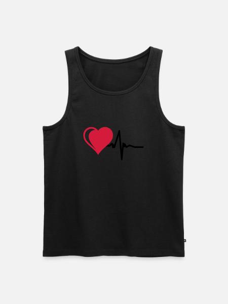 Heart with pulse - Men's Premium Organic Tank Top - black