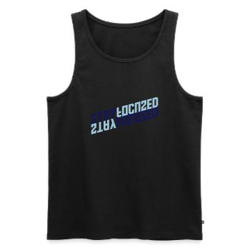 stay focused mirrored crazy reflection schat - Men's Premium Organic Tank Top - black - Front - AI Model Male 178 light (178cm)