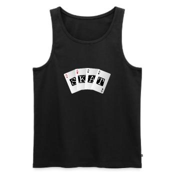 SKAT Kartenspiel Ramsch Skatbruder Trumpf Bauer - Männer Premium Bio Tank Top - Schwarz - Vorne - AI Model Male 178 light (178cm)