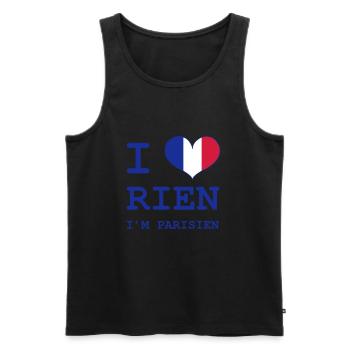 I Love Rien I'm Parisian - Men's Premium Organic Tank Top - black - Front - AI Model Male 178 light (178cm)