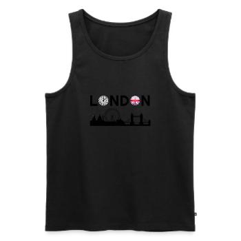 Großbritannien, London, London Stadt, England Flagge, London Haube - Männer Premium Bio Tank Top - Schwarz - Vorne - AI Model Male 178 light (178cm)
