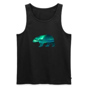 Polar Bear Northern Lights design - Men's Premium Organic Tank Top - black - Front - AI Model Male 178 light (178cm)