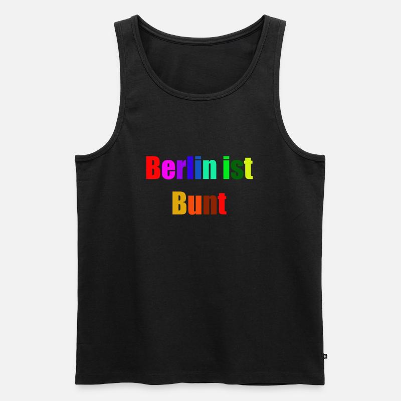 Berlin ist bunt - Männer Premium Bio Tank Top - Schwarz