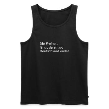 Auswandern - Männer Premium Bio Tank Top - Schwarz - Vorne - AI Model Male 178 light (178cm)