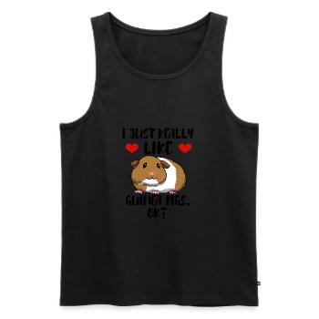 Citations de cochons d'Inde mignons, animaux - Débardeur bio Premium Homme - noir - Devant - Michal (187cm)