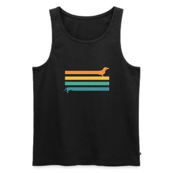 Dackel Dackelhund Vintage Teckel - Männer Premium Bio Tank Top - Schwarz - Vorne - AI Model Male 178 light (178cm)