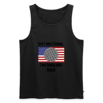 Penser à l'entraînement sportif Kickball Hobby - Débardeur bio Premium Homme - noir - Devant - Michal (187cm)