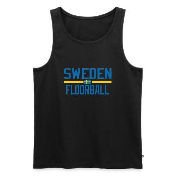 Schweden Unihockey - Männer Premium Bio Tank Top - Schwarz - Vorne - Michal (187cm)