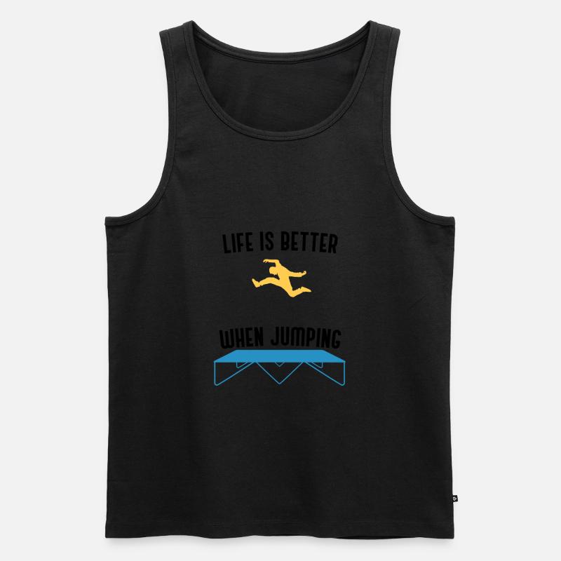 Leben mit Trampolinspringen Hobby-Trampolinist - Männer Premium Bio Tank Top - Schwarz