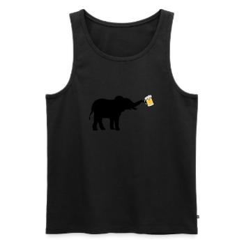 Beer Jug Elephant cool - Men's Premium Organic Tank Top - black - Front - AI Model Male 178 light (178cm)