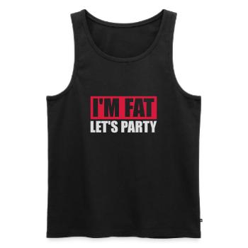 im fat lets party - Männer Premium Bio Tank Top - Schwarz - Vorne - AI Model Male 178 light (178cm)