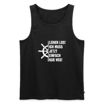 Leinen los - ich muss einfach nur weg - Männer Premium Bio Tank Top - Schwarz - Vorne - Michal (187cm)