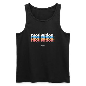 MOTIVATION. - Men's Premium Organic Tank Top - black - Front - Michal (187cm)