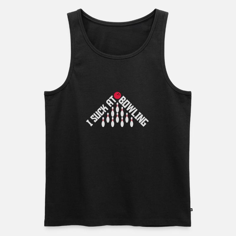 I suck at bowling - Men's Premium Organic Tank Top - black