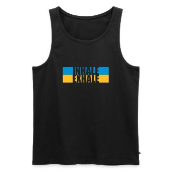 Inspirez expirez Yoga citation - Débardeur bio Premium Homme - noir - Devant - Michal (187cm)