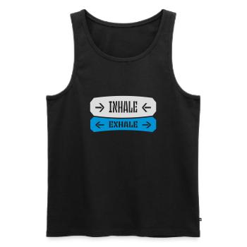 Inspirez expirez Yoga citation - Débardeur bio Premium Homme - noir - Devant - Michal (187cm)