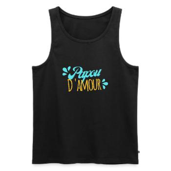 Homme Cadeau Papa Papou D'amour cadeau Papy - Débardeur bio Premium Homme - noir - Devant - Michal (187cm)