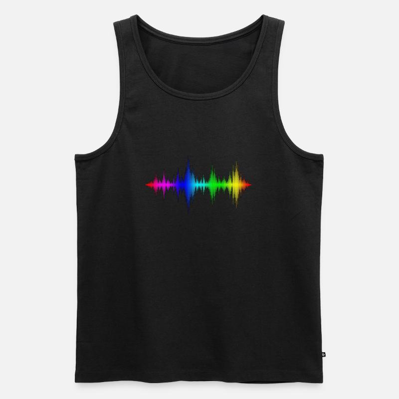 Music Equalizer Wellen bunt - Männer Premium Bio Tank Top - Schwarz