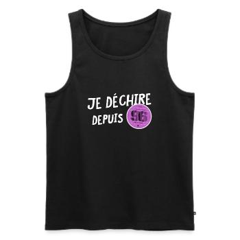 je déchire depuis 96 - cadeau anniversaire 1996 - Débardeur bio Premium Homme - noir - Devant - AI Model Male 178 light (178cm)