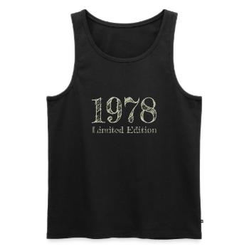 1978 - Männer Premium Bio Tank Top - Schwarz - Vorne - AI Model Male 178 light (178cm)