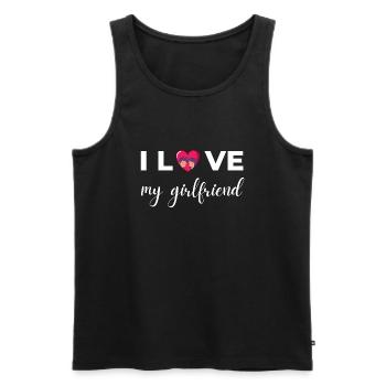 I Love My girlfriend - Gift For Girlfriend - Lover - Men's Premium Organic Tank Top - black - Front - Michal (187cm)