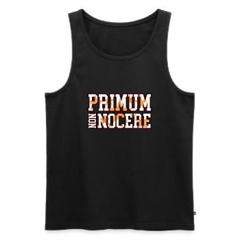 FIRST DO NO HARM | PRIMUM NON NOCERE - Men's Premium Organic Tank Top - black - Front - AI Model Male 178 light (178cm)
