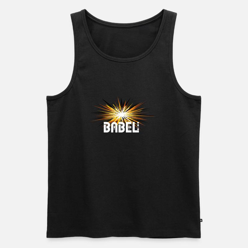 EXPLODING STAR BABELI - Männer Premium Bio Tank Top - Schwarz
