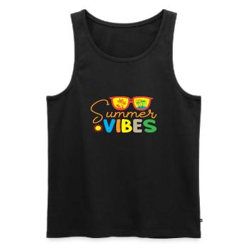 Summer Vibes - Men's Premium Organic Tank Top - black - Front - AI Model Male 178 light (178cm)