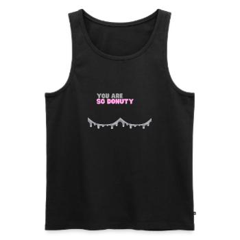 Donut Lecker Geschenkidee Süssgebäck Frau - Männer Premium Bio Tank Top - Schwarz - Vorne - Michal (187cm)