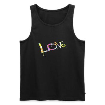 Graffiti style Splash hip hop couleurs peintre amour - Débardeur bio Premium Homme - noir - Devant - Michal (187cm)