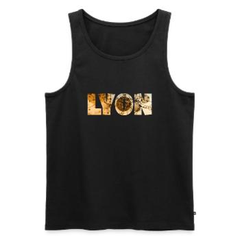 LYON COLORFUL - Men's Premium Organic Tank Top - black - Front - Michal (187cm)