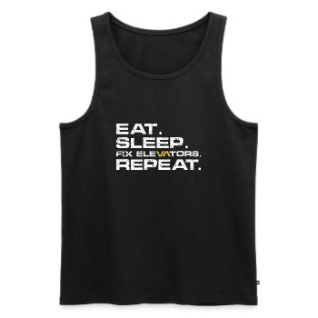 Eat Sleep Fix elevators Repeat - Männer Premium Bio Tank Top - Schwarz - Vorne - Michal (187cm)