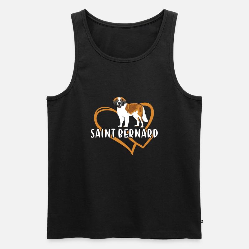 Saint Bernard Heart - Männer Premium Bio Tank Top - Schwarz